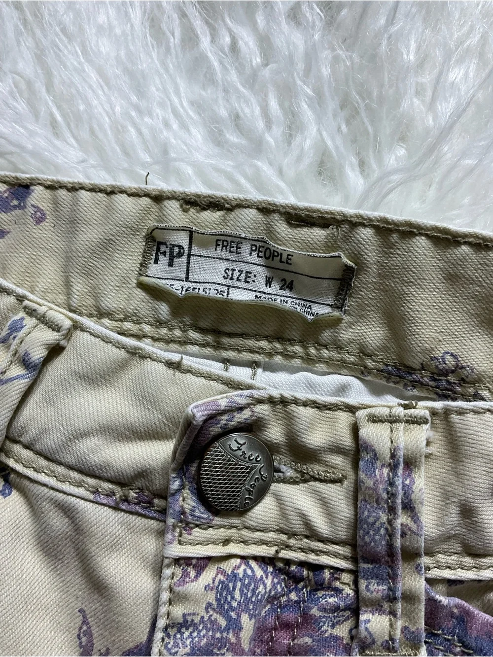 Free People Floral Skinny Jeans